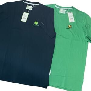 John Deere Men's T-Shirts Black Green 2 Shirts Size Medium NWT